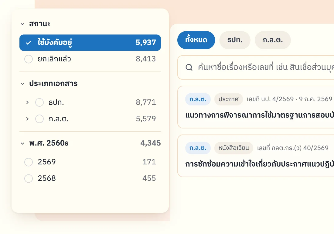ประกาศหน่วยงานกำกับ